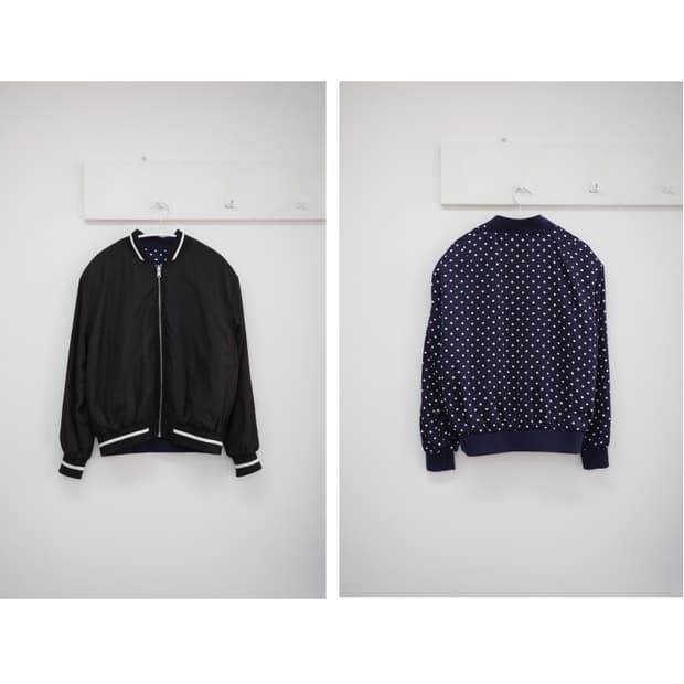 Reversible dot black jacket