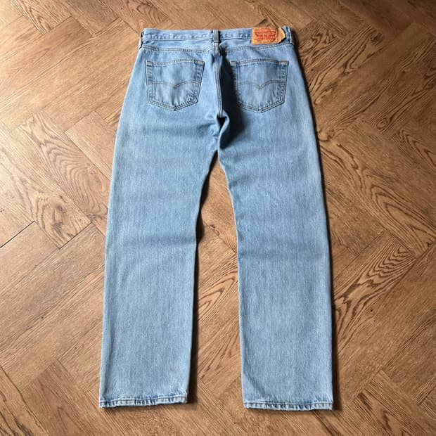 [33]리바이스 501 라이트블루 워싱 스트레이트 데님 팬츠