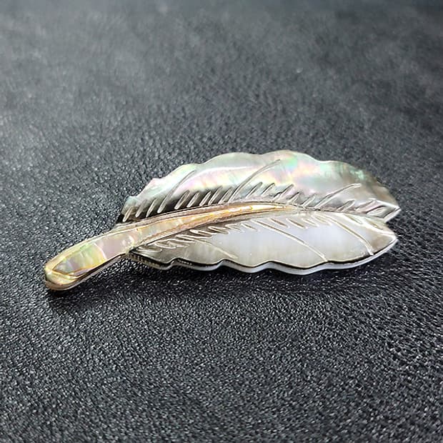 Aris 브로치 남자 여자 엔틱 빈티지 명품 자연 잎사귀 자개