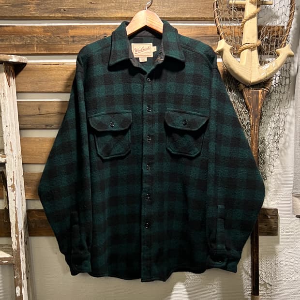 [2XL]울리치 USA 그린 버팔로 체크 울 셔츠