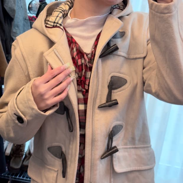 버버리 아이보리 떡코트