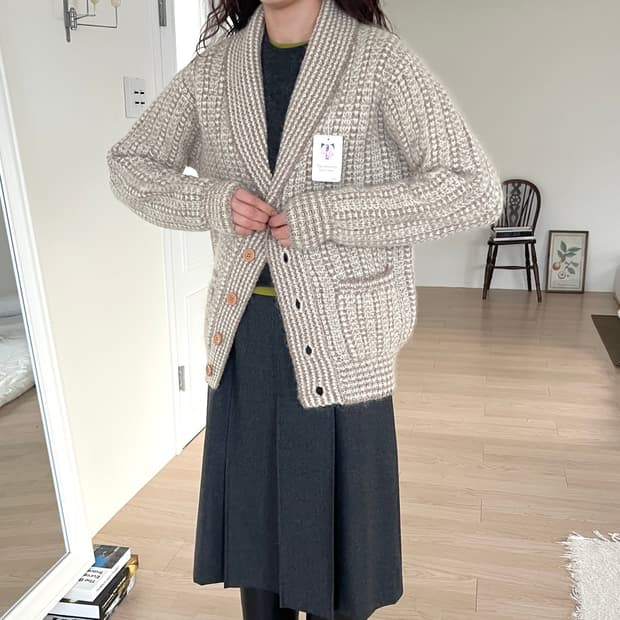 다카시마야 데드스탁 모헤어 숄카라 니트 가디건