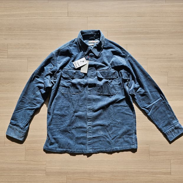 M 새제품) 체감 105 XL 스파오 골덴 남방 셔츠 자켓 그레이시블루