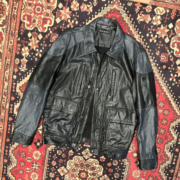 ( L-XL ) Dkny 가죽자켓 양가죽자켓 레더자켓 바이커가죽