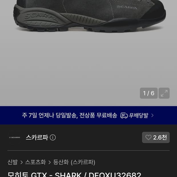 스카르파 모히토 GTX 샤크 41(260)