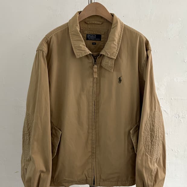 Polo 폴로 랄프로렌 베이지 컬러 엘보우자수 코튼 헤링턴 자켓