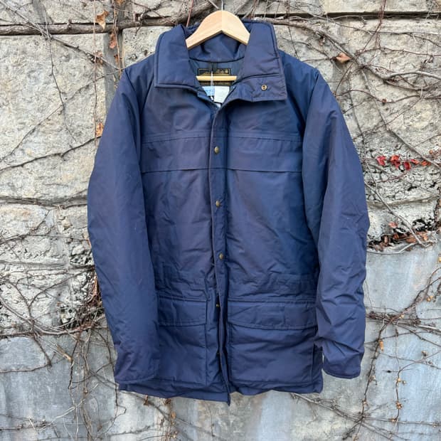 80s 에디바우어 고어텍스 구스 다운 패딩 파카 자켓 네이비