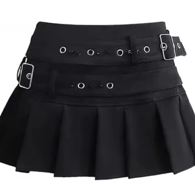펑크룩 벨트 스커트