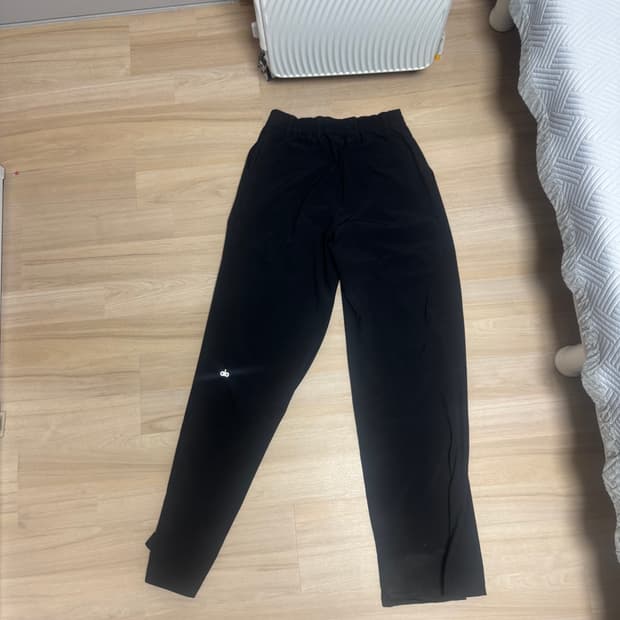 S 알로 요가 레귤러 하이 웨이스트 퍼수트 트라우저 블랙 alo