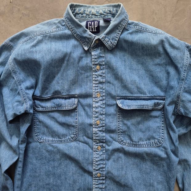 90's Old Gap 데님 워크 셔츠