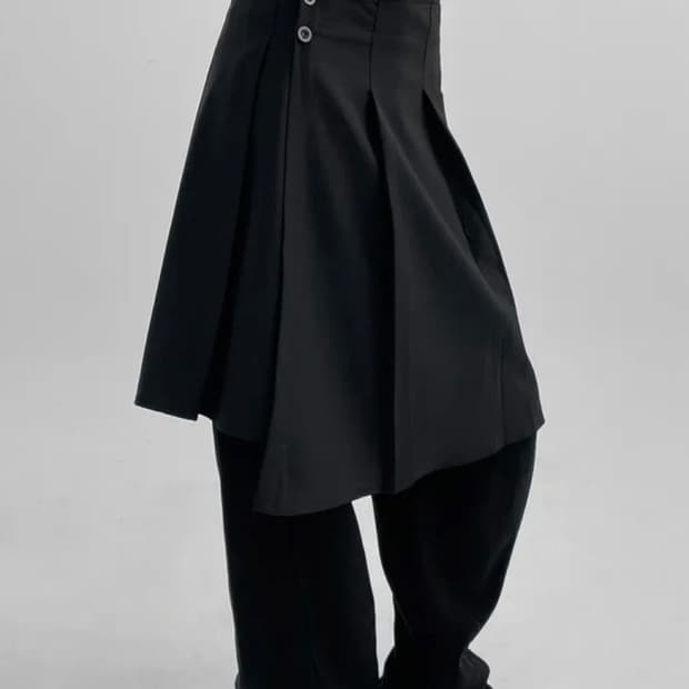 블랙업 스텔비 플리츠 랩 미디스커트 랩스커트 치마