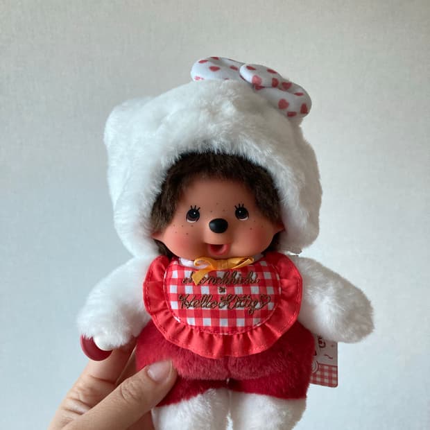 헬로키티 깅엄체크 몬치치 한정 인형