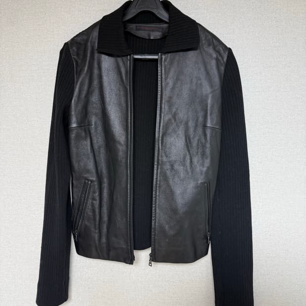 리얼 양가죽 집업 니트