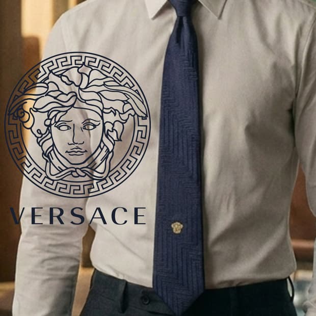 지아니 베르사체 실크 네이비 자카드 넥타이 9.5cm A+등급 K2557