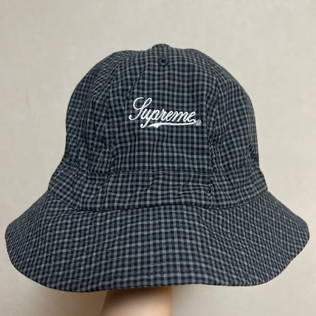 슈프림 코듀라 플레이드 벨 햇 블랙