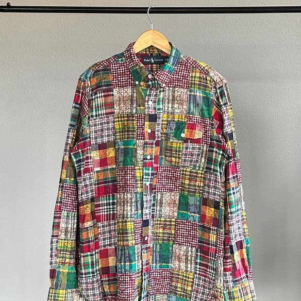 [M]폴로 랄프로렌 마드라스 패치워크 셔츠