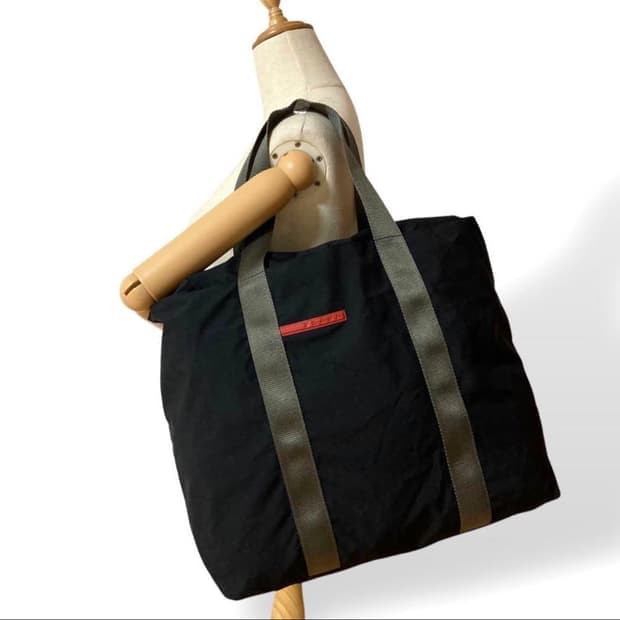 프라다 스포츠 나일론 레드탭 토트백