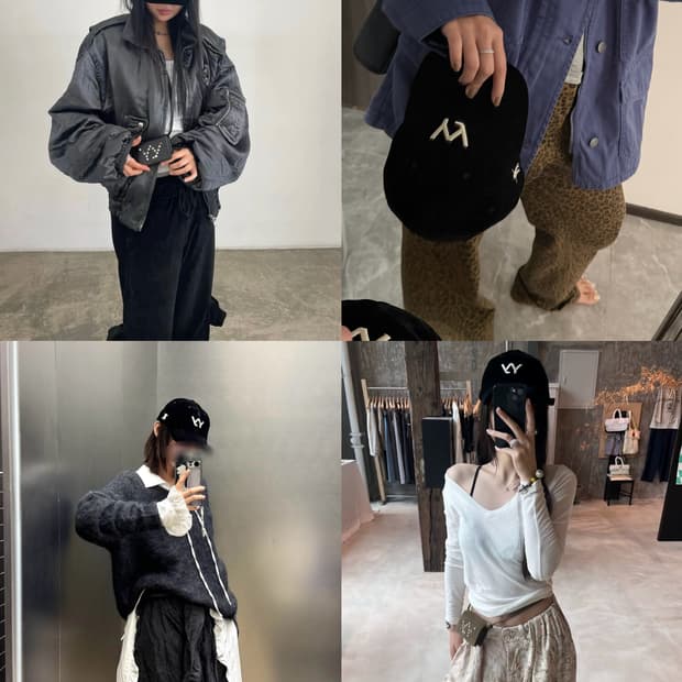 블랙 옐로우 오픈와이와이 벨벳 볼캡 모자 