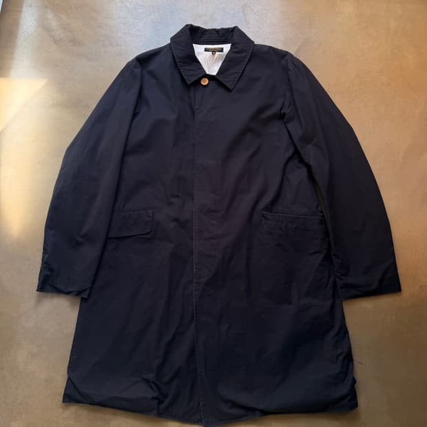 아본타지 블랙 코튼 싱글벤트 코트 MADE IN JAPAN