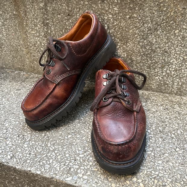 2000s 엘엘빈 브라운 레더 레이스업 부츠