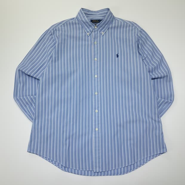 CL768 XL 폴로 코튼 스트라이프 블루 셔츠 남방
