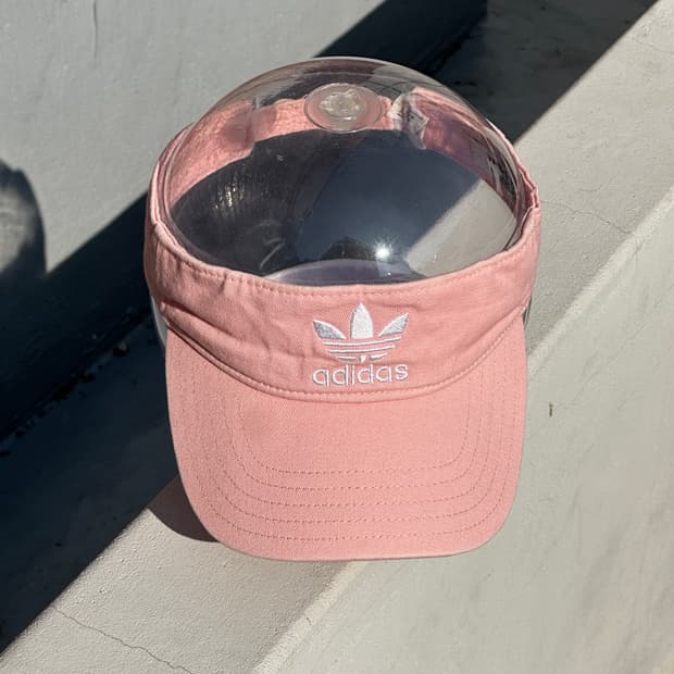 [F] 아디다스 로고 핑크 썬바이저 썬캡 모자
