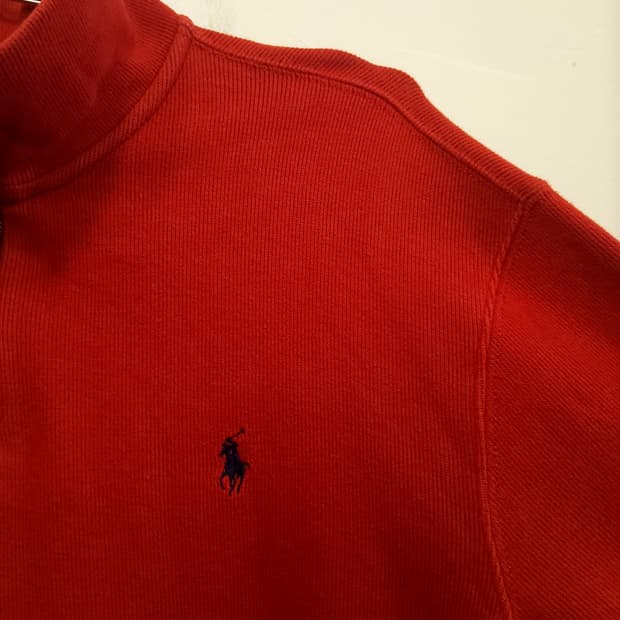 폴로 90s 반집어 니트 슬리브