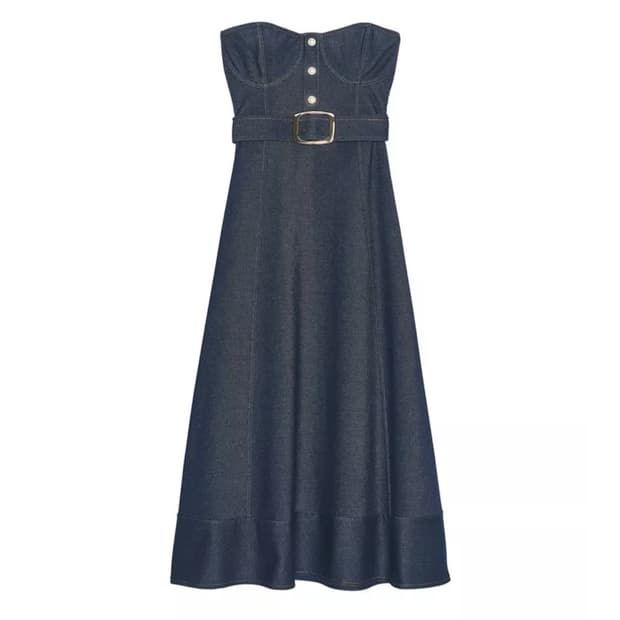 (새상품) 자라 뷔스티에 청 원피스