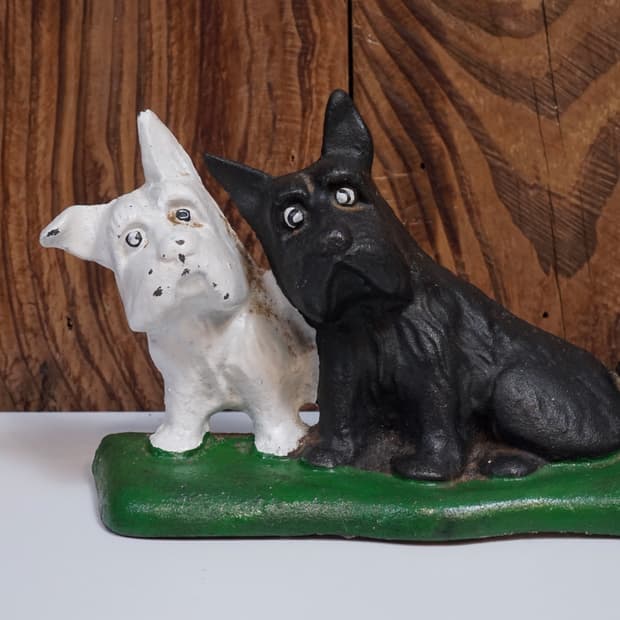 빈티지 소품 1950년 주철 강아지 도어스톱