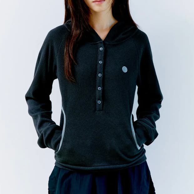 오피쉬 WAFFLE HENLEY 후디 차콜