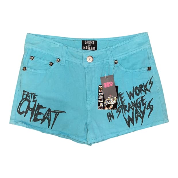 GHOST of HARLEM 고스트오브할렘 해골스터드 레터링 숏팬츠 갸루