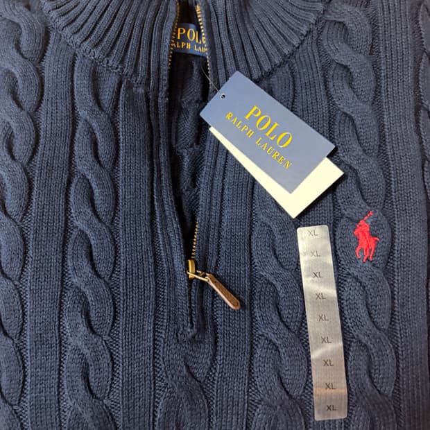 폴로 꽈배기 반집업 L,XL 새상품 