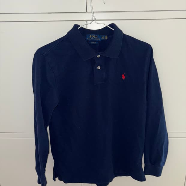 폴로 랄프로렌 키즈 카라 긴팔티 네이비