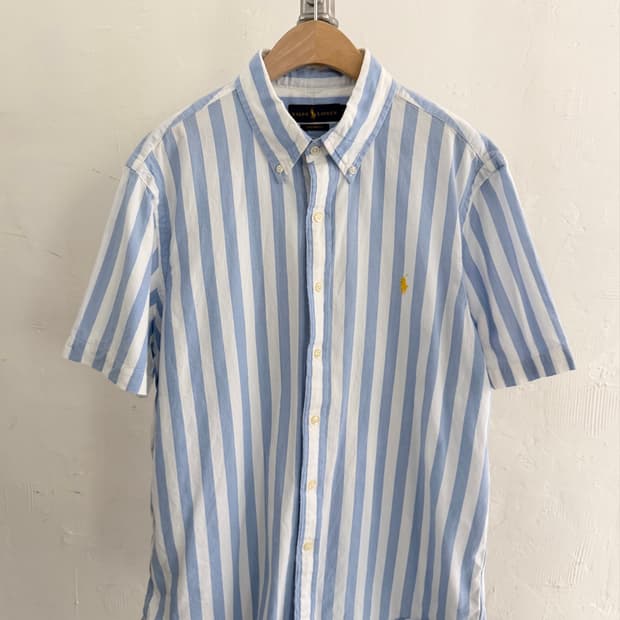 Polo 폴로 랄프로렌 신형 블루 단가라 스트라이프 반팔 셔츠