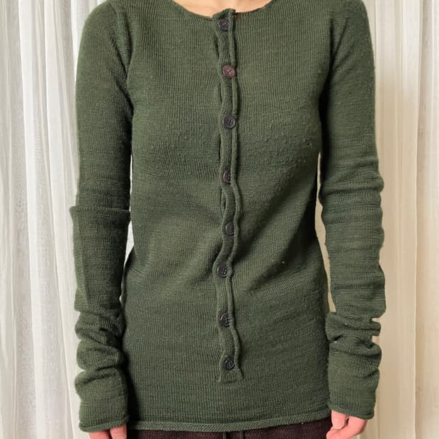 요지야마모토 롱 플라켓 니트 Y’s yohji yamamoto 헨리넥