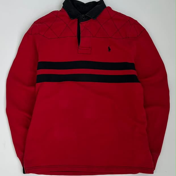 [L] 폴로 랄프로렌 퀄티트 숄더 럭비 셔츠 카라넥 슬리브