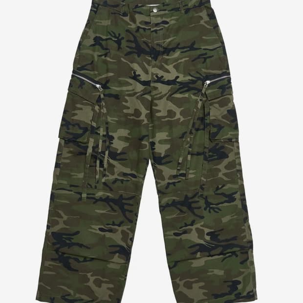 스키즘인듀싱 CAMOUFLAGE CARGO PANTS GREEN