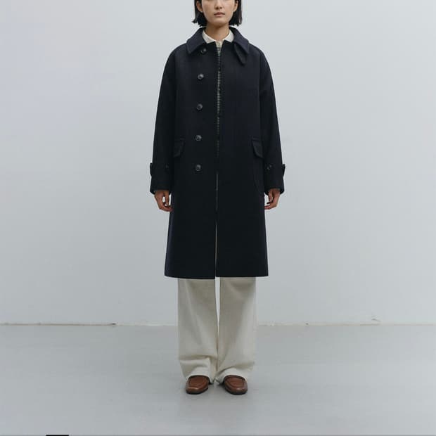 25AW 어나더오피스 보이저 발마칸 코트 네이비