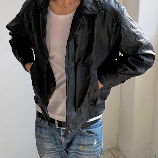 양가죽 블루종 레더 자켓