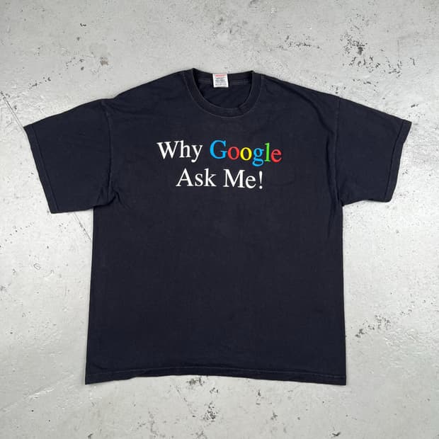 빈티지 Why Google Ask Me 반팔