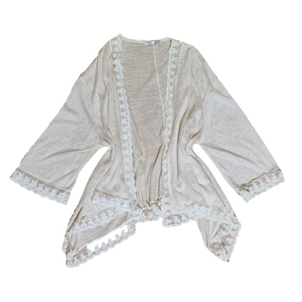 빈티지 레이스 베이지 아이보리 오픈 가디건 모리걸하구미페어리니혼진페어리