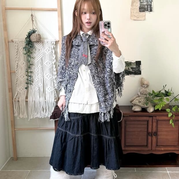 코코모리빈티지 고양이 넥타이 코디 세트