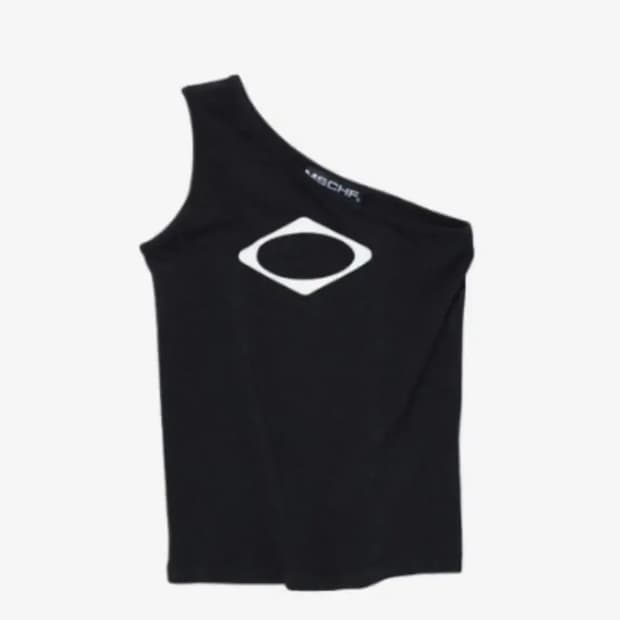 미스치프 롬버스 원숄더 탑