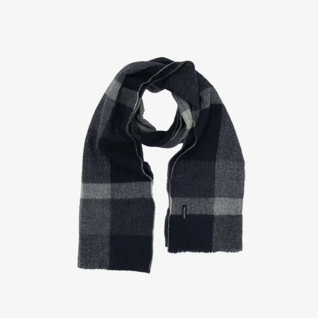 폴리테루 밀링 울 머플러 네이비 체크 (재패니즈 울)