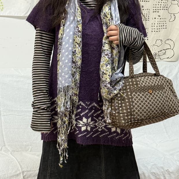 exocet 폴라포맛 눈꽃 반팔 니트