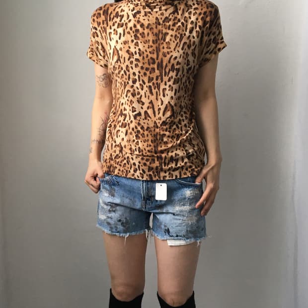 Max & co Leopard pattern high neck top