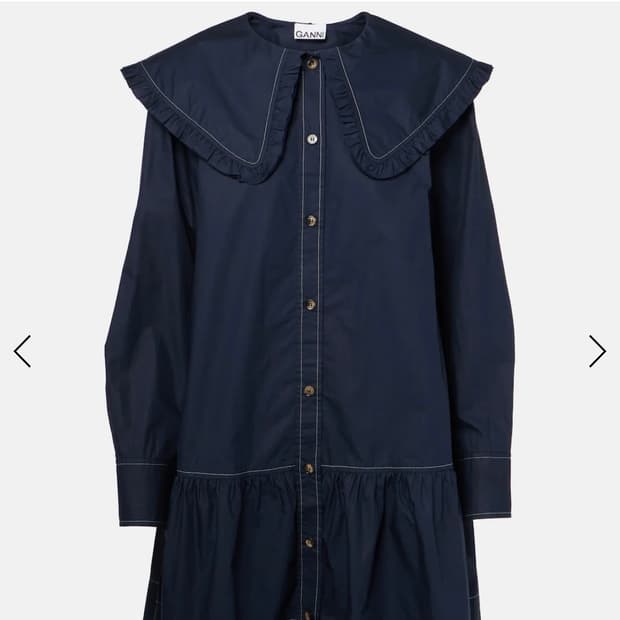 가니 빅카라 코튼 셔츠 드레스 네이비 34