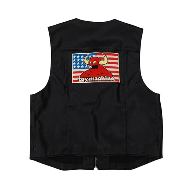 슈프림 x 토이 머신 레더 베스트