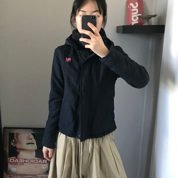 아베크롬비 자수로고 블랙 헤비 자켓