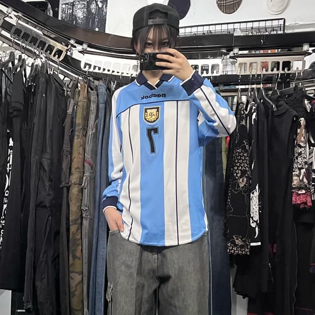 99-00 Reebok Argentina Home Long Sleeve